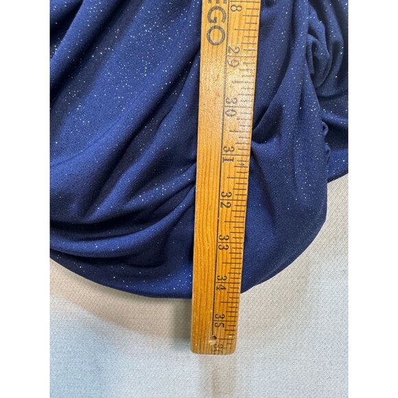 Deb Women's Sparkle Beaded Sequin Cocktail & Party Dress Side Ruched Size L Blue - Picture 7 of 11